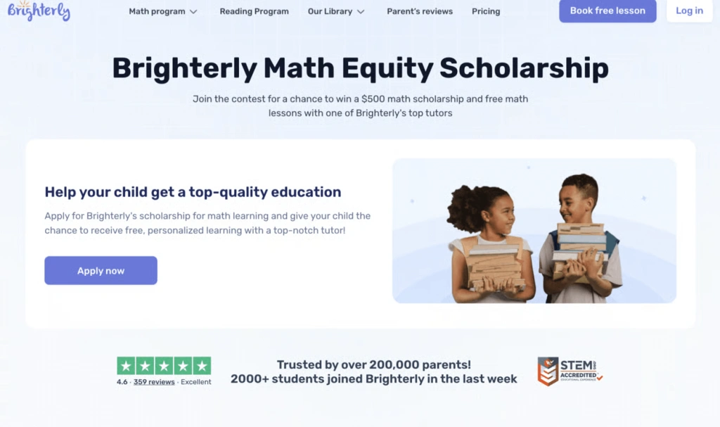 Brighterly Math Equity Scholarship