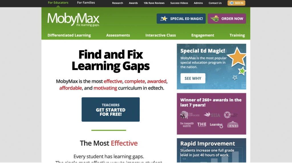 #2 ELA website: MobyMax