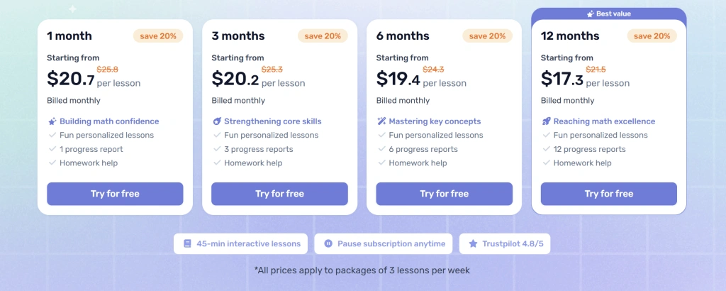 How much is Brighterly? (Paid and free options)