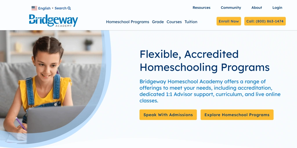 Best online homeschool program #6: Bridgeway Academy  