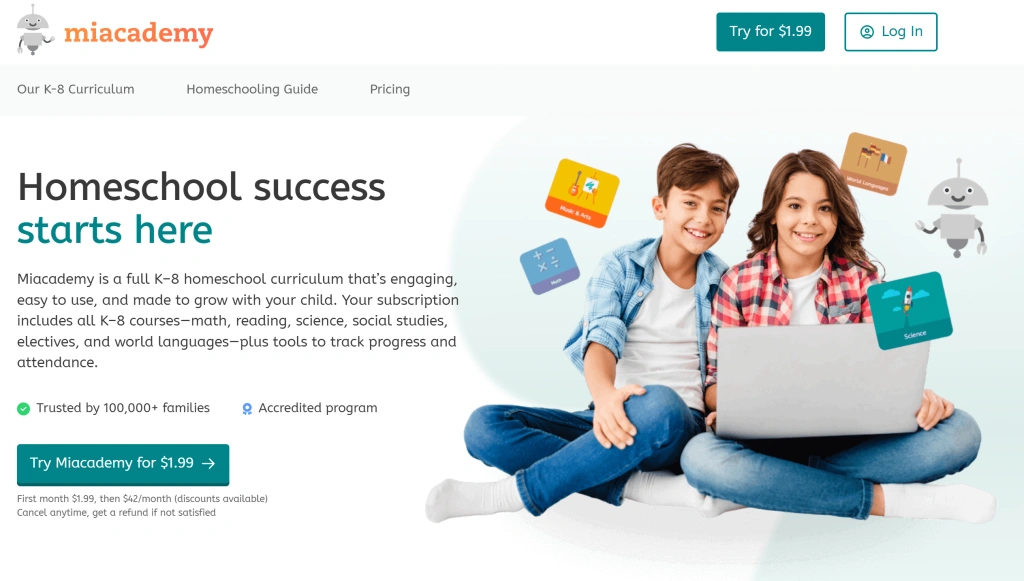 Best online homeschooling program #2: Miacademy  