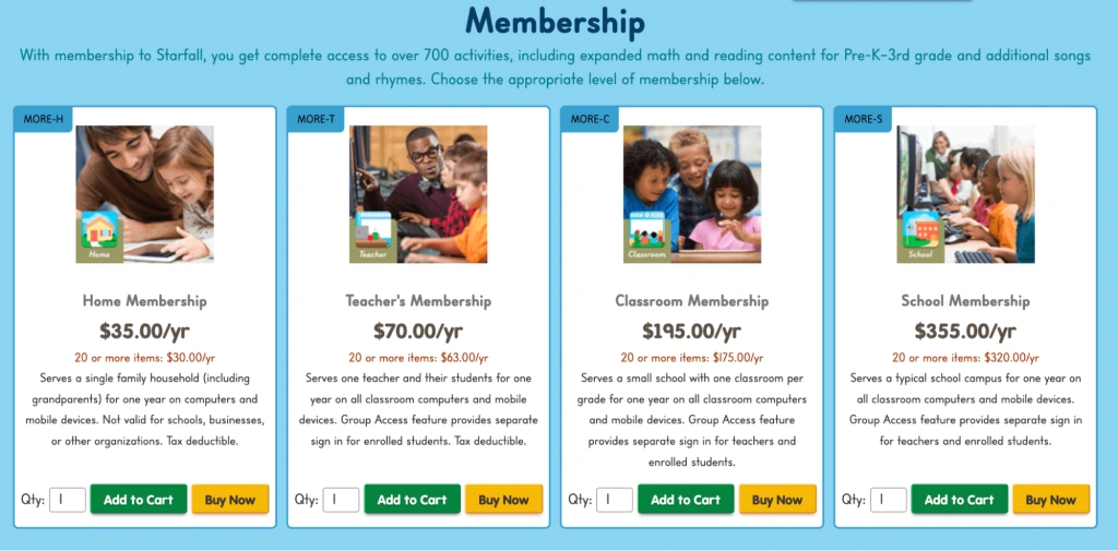 Starfall: Pricing