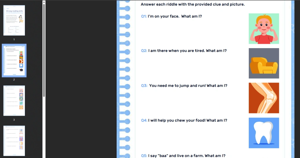 #1 Reading worksheets