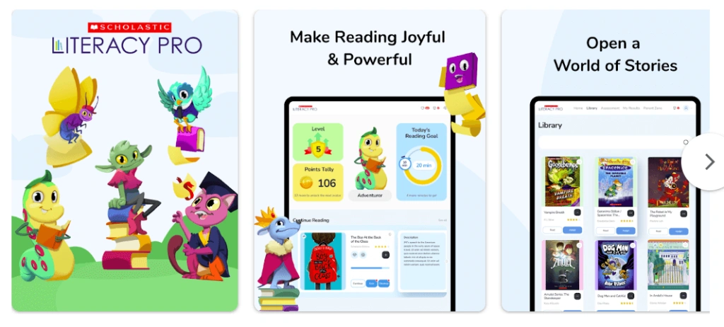 #5 Scholastic Literacy Pro reading comprehension app