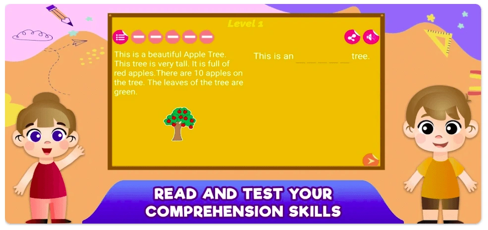 #8 English Reading Comprehension app (by The Learning Apps)