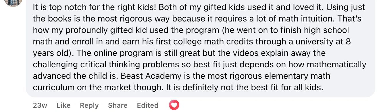 What are the pros and cons of Beast Academy?