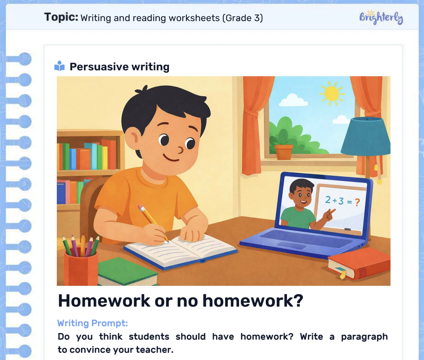 Persuasive writing practice worksheets: Examples