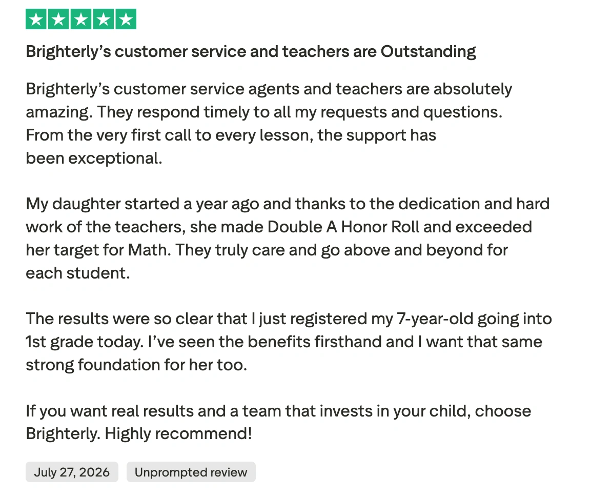 Brighterly vs Huntington Learning Center Pricing