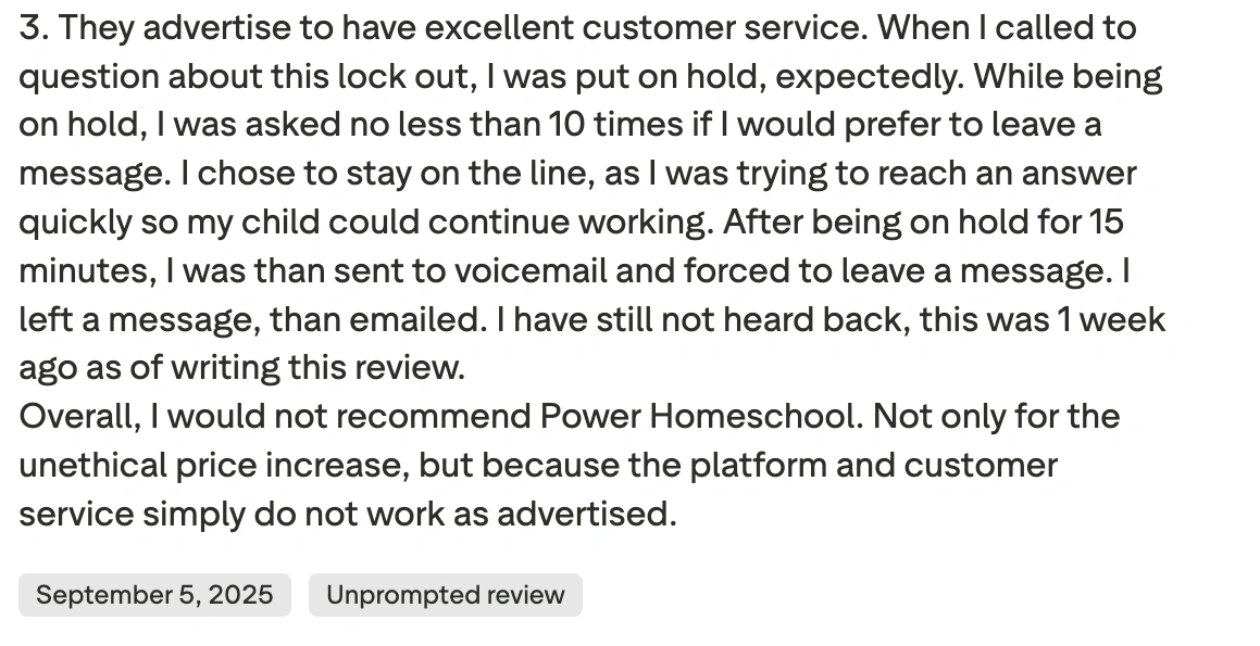 Power Homeschool Customer Support 