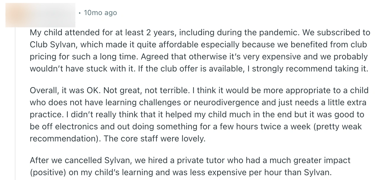 Sylvan Learning Reviews