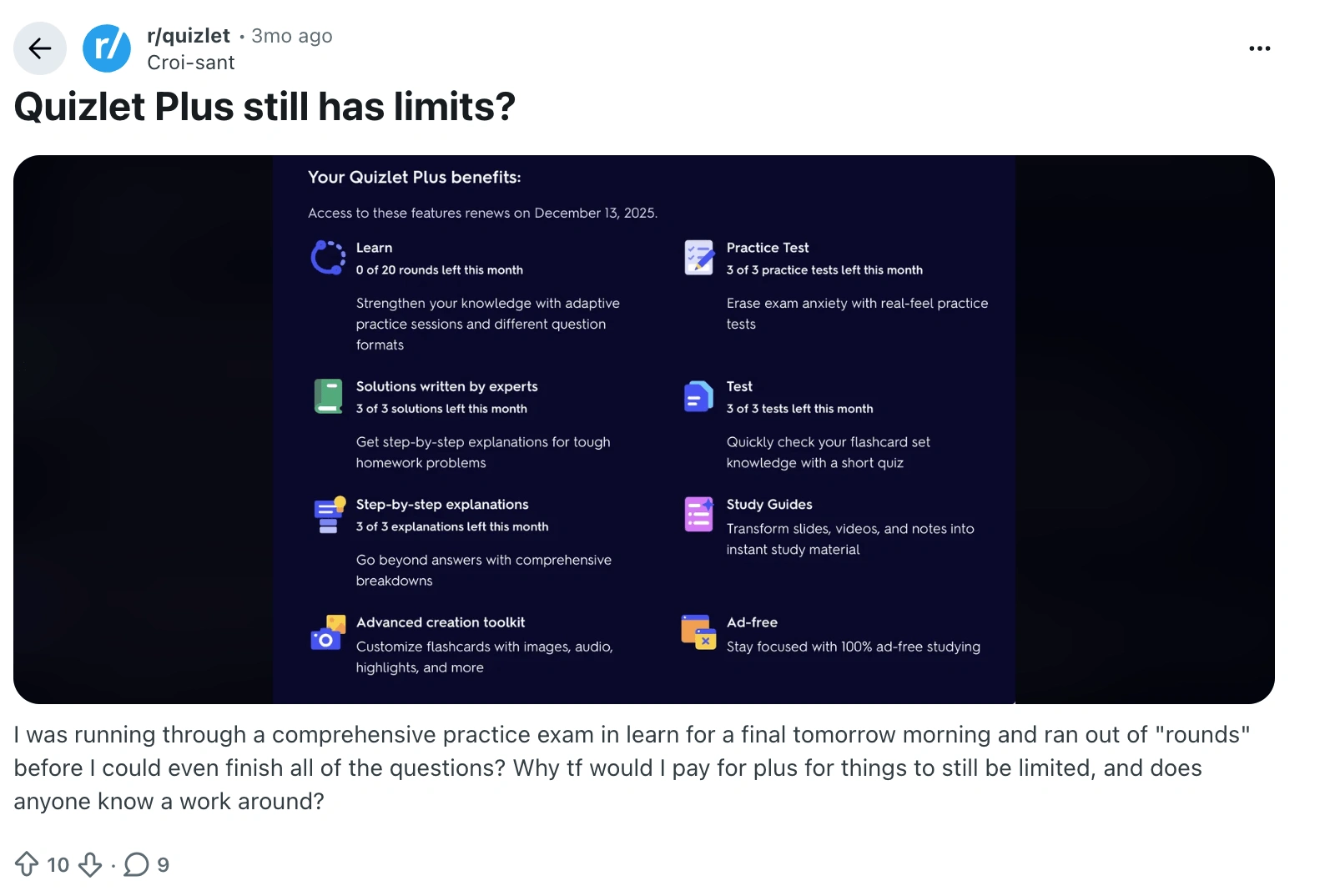 Quizlet cost Reddit & Trustpilot reviews