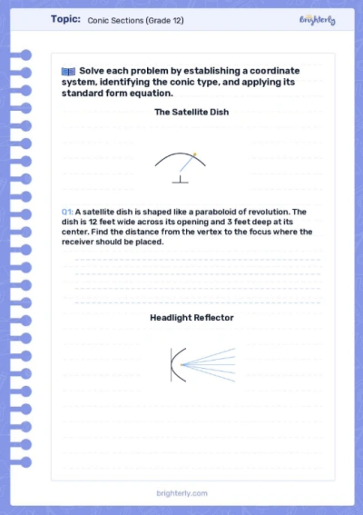 Conic Sections Worksheets
