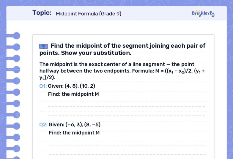 Download Distance and Midpoint Formula Worksheet PDFs