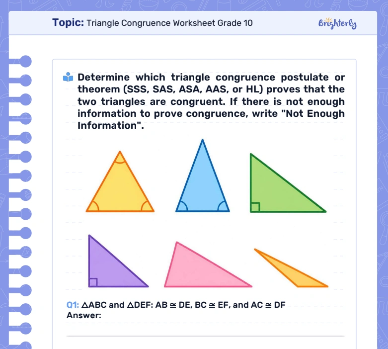 triangle congruence worksheet