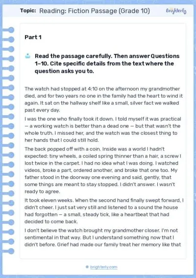 10_Reading_Passages_Worksheet_2